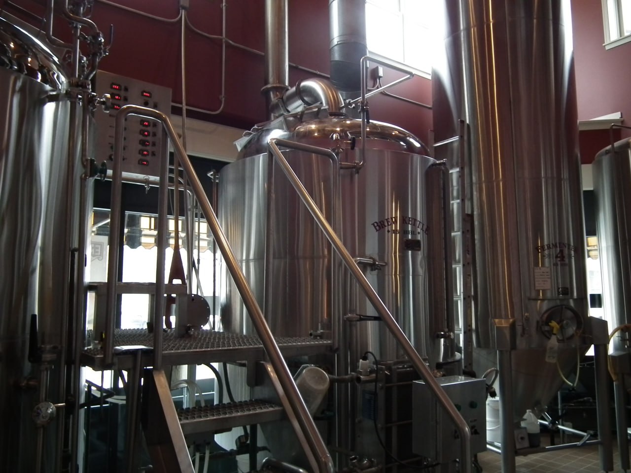 Craft brewery stainless steel fermentation tanks